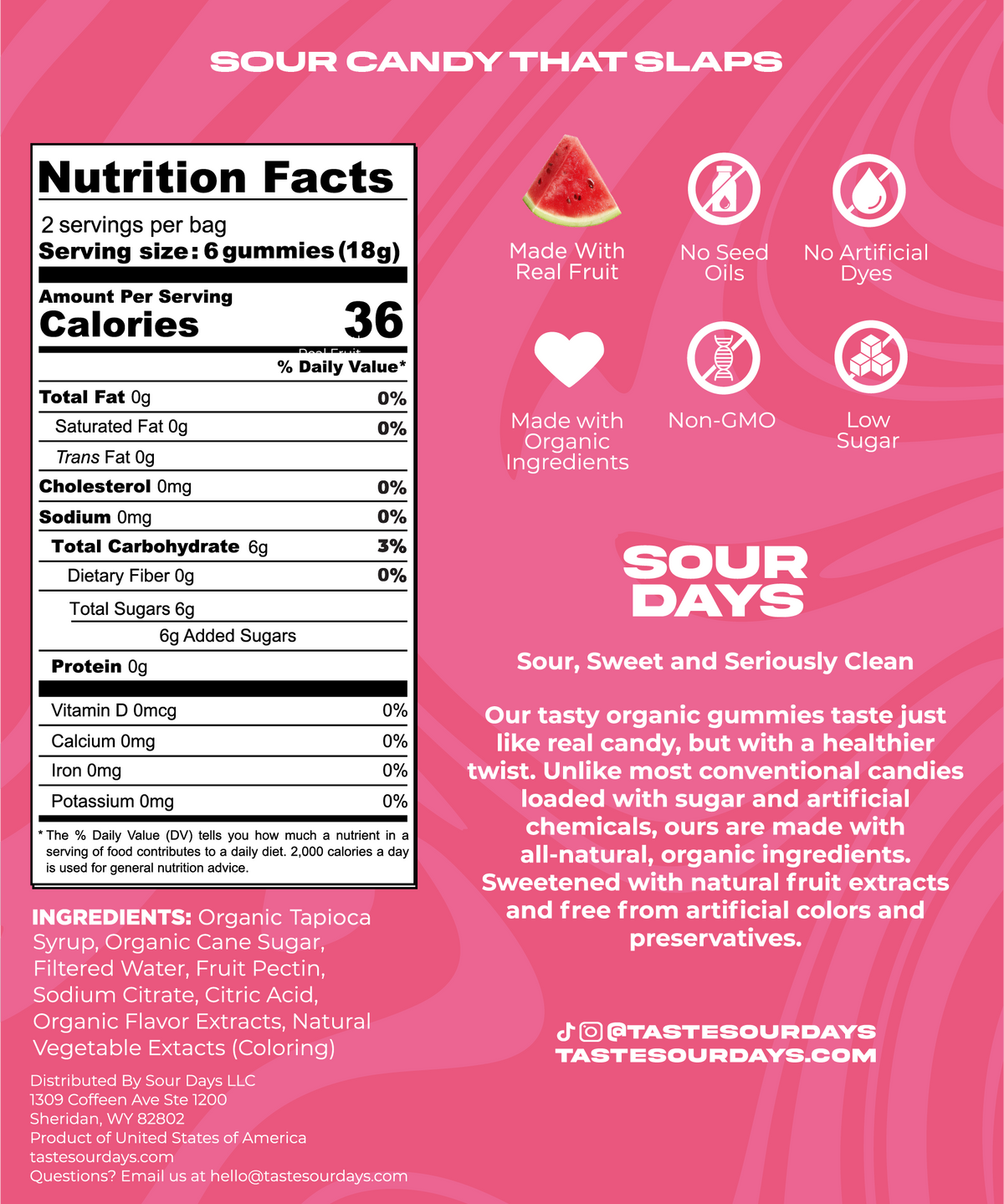6 Pack | Watermelon Sour Gummies (6 Bags)