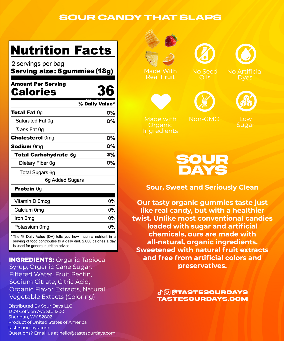 6 Pack | Tropical Punch Sour Gummies (6 Bags)