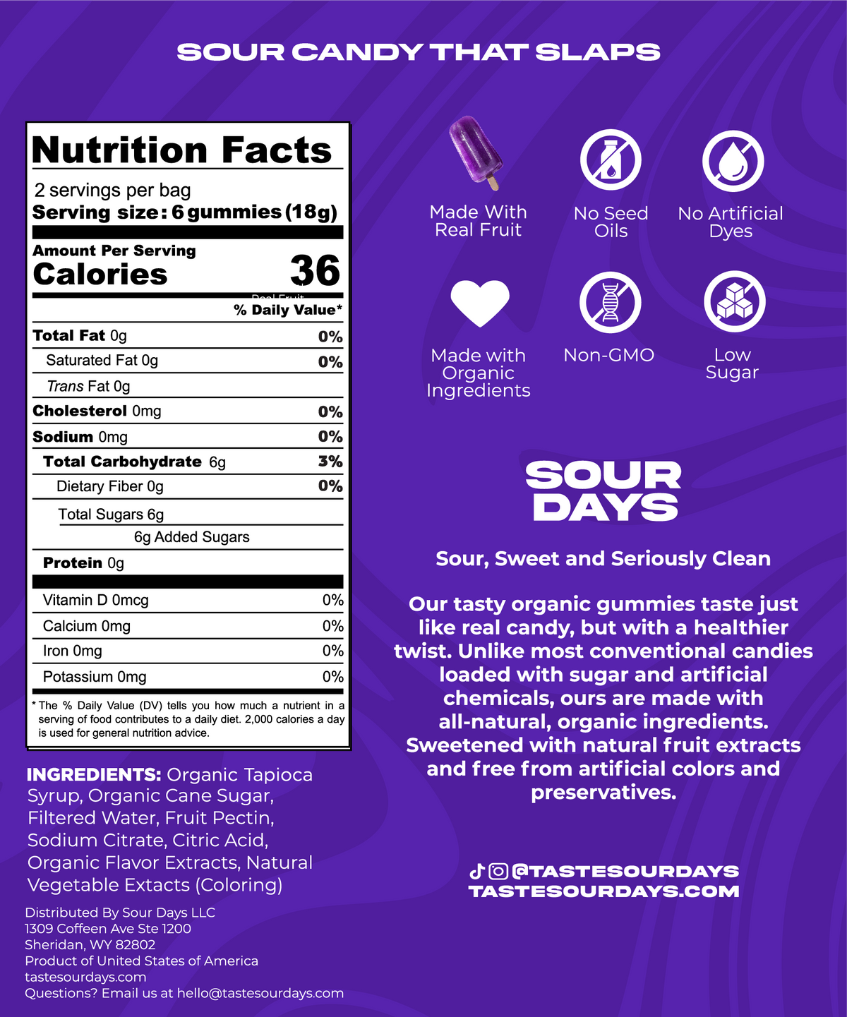 6 Pack | Purple Pop Sour Gummies (6 Bags)