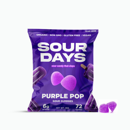 Sour Days Purple Pop sour gummies bag
